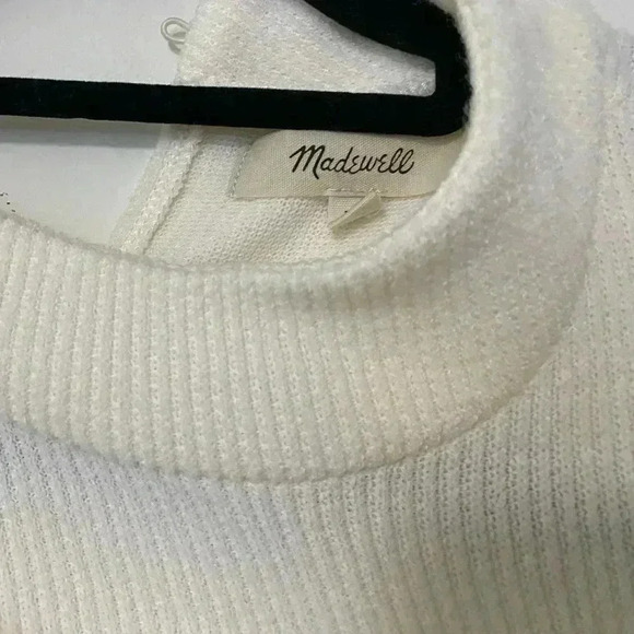 Madewell Weavemix Mockneck Bubble-Sleeve Top in Antique Cream - Picture 5 of 5